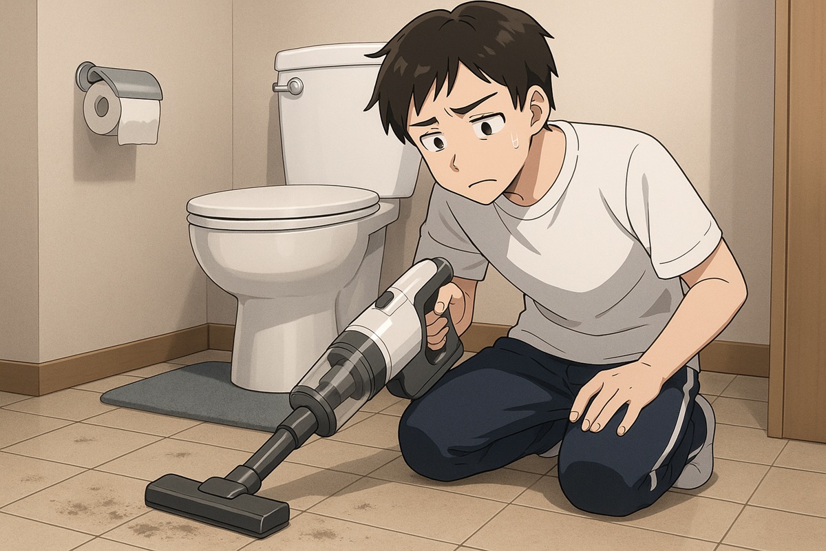 トイレの床の掃除に掃除機を使うと汚いのか