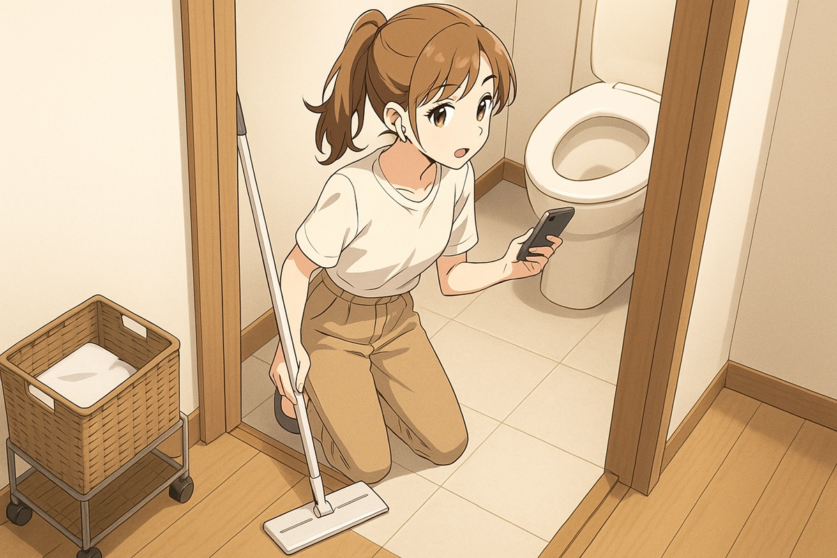 トイレの床掃除にコンパクトで便利なワイパー活用法