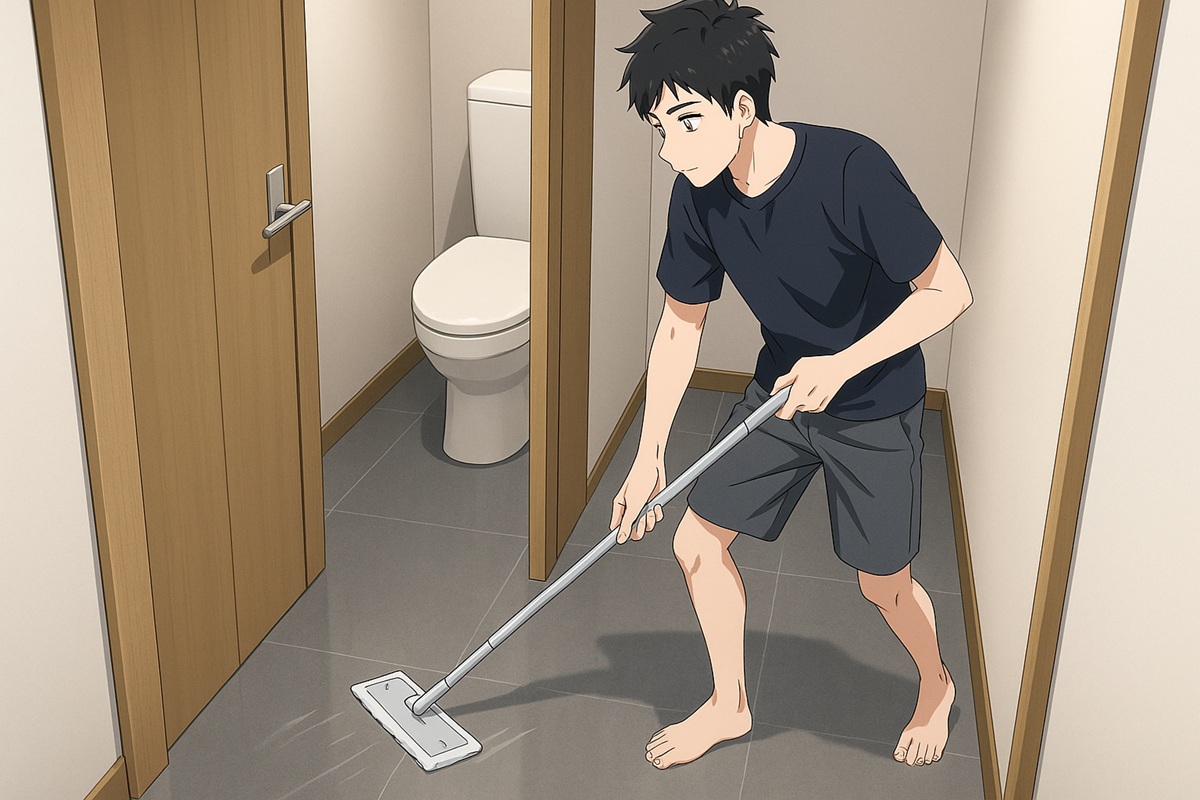 モップを使ったトイレ床掃除の効率アップ