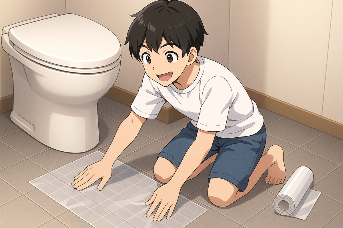 汚れ防止シートでトイレの床掃除の手間を減らす