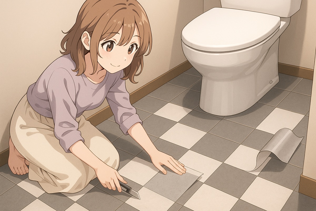 リメイクシートでトイレの床をおしゃれに保護