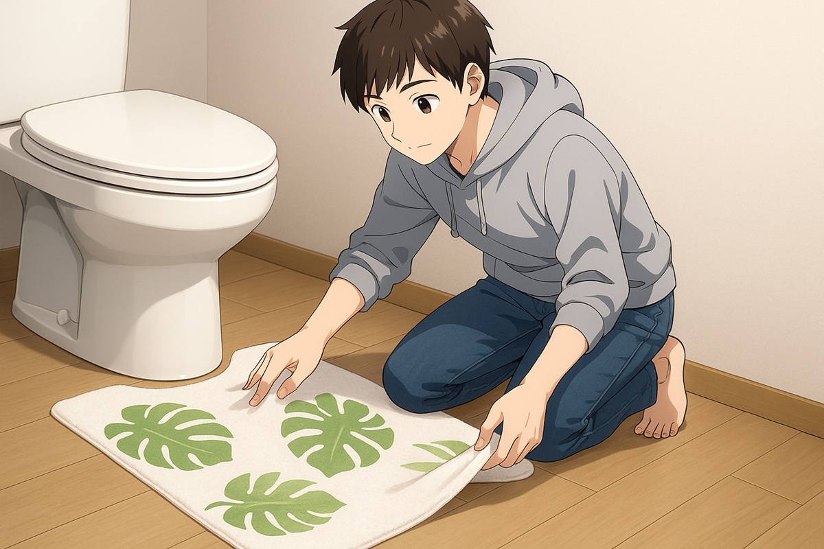 マットを使ってトイレ床を清潔にキープ