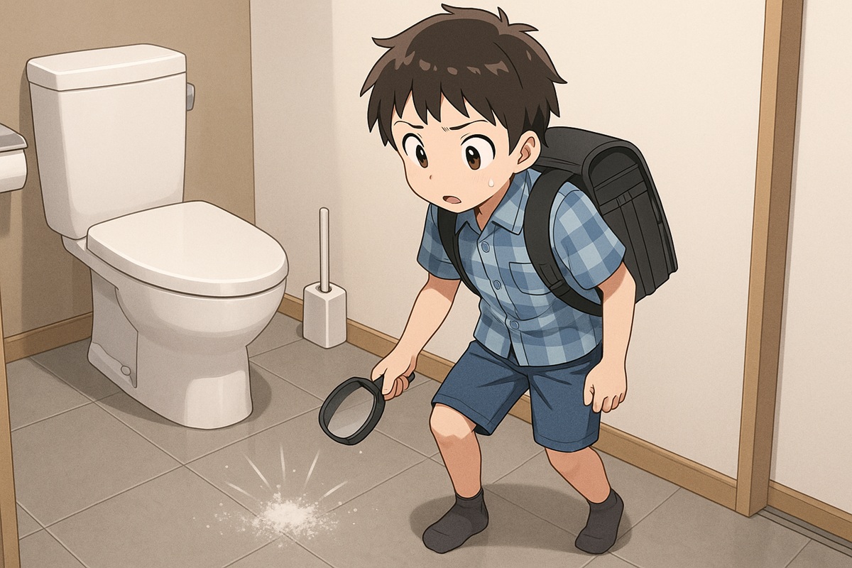 トイレの床に白い粉が残るケース