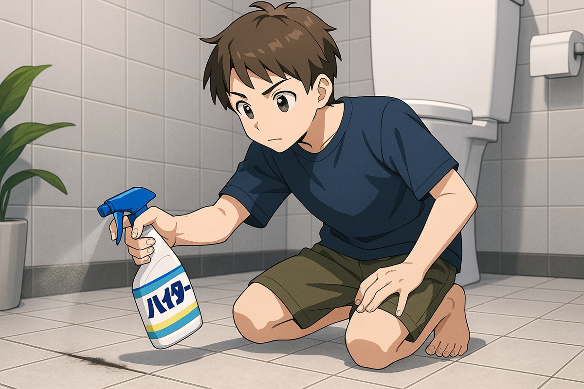 トイレタイルの黒ずみに効果的なハイターの使い方