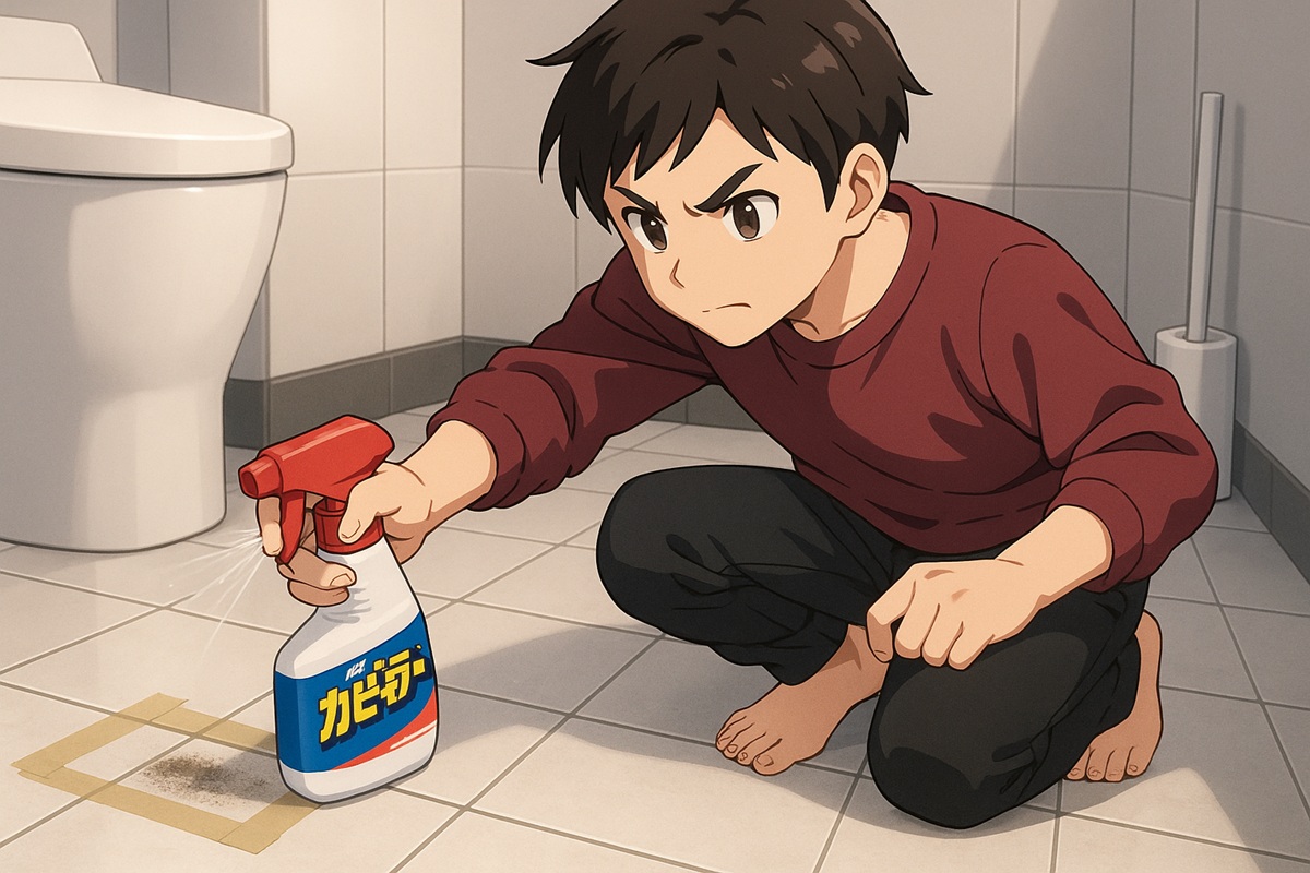 トイレタイルの黒ずみにおけるカビキラーの活用法
