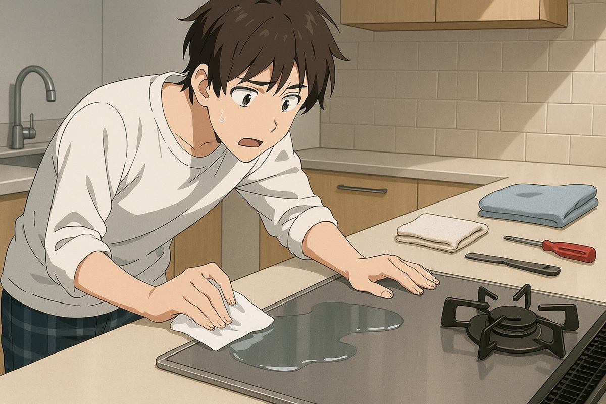 コンロに水をこぼしたときの正しい処置方法