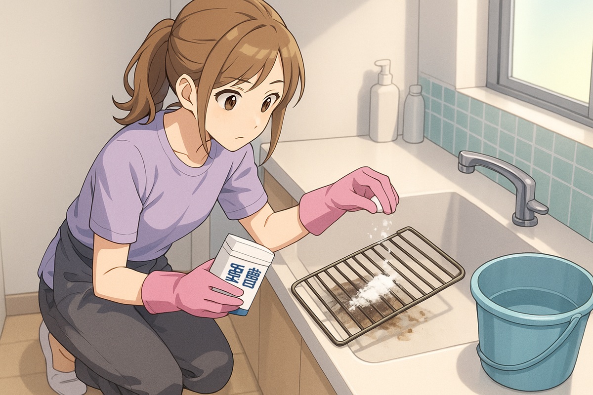 重曹を使った魚焼きグリルの掃除法