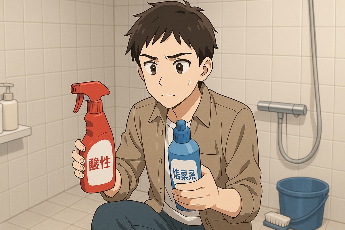 お風呂タイル掃除での洗剤の併用可否と注意点