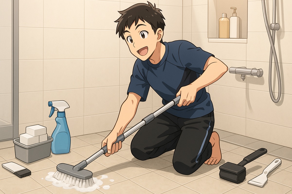 100均アイテムでお風呂タイル掃除を時短＆効率化